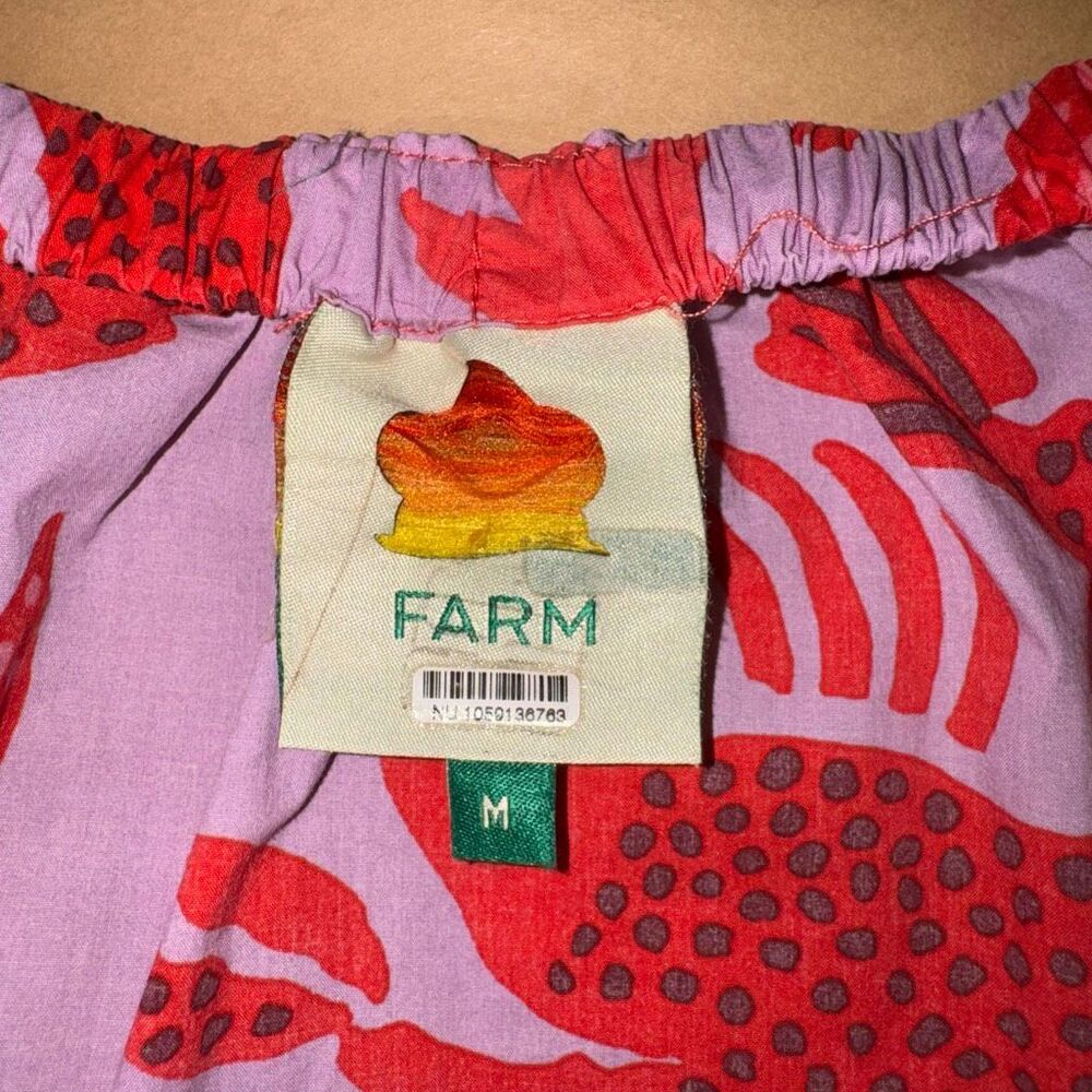 FARM Rio Lobster Sky Off Shoulder Crop Top Medium Anthropologie - Picture 8 of 12
